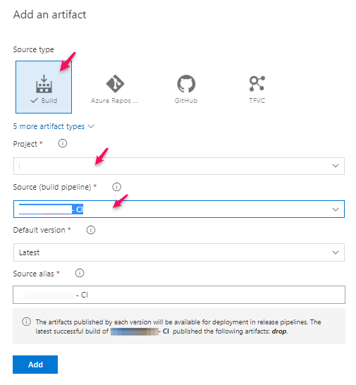 Azure DevOps Release - Set-up artifact
