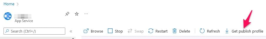 Azure App Service Get publish profile