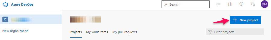 Azure DevOps New project